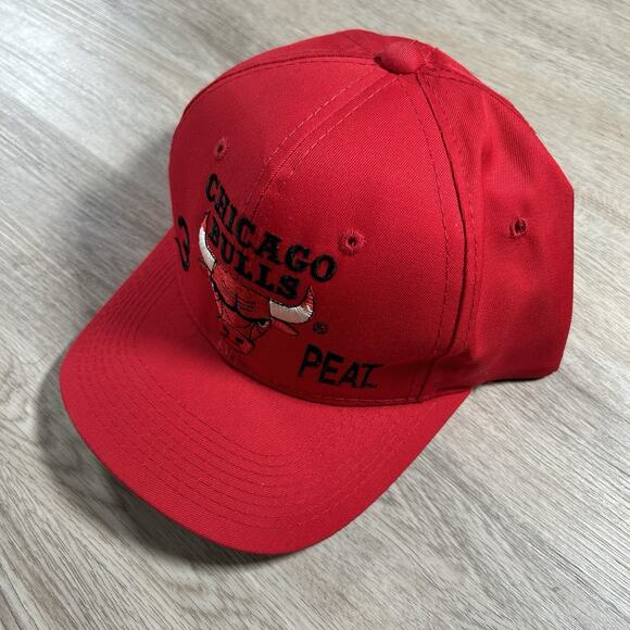 Vintage 1993 Chicago Bulls Hat Snapback NBA Champs 3 Peat Jordan Red G Cap - Picture 9 of 9